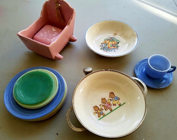 Antique kids dishes