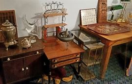 Basement full of furniture and bric and brac