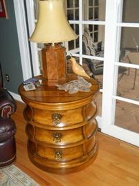 barrel side chair lamp table century
