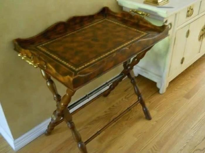 Maitland smith Leather top butler table