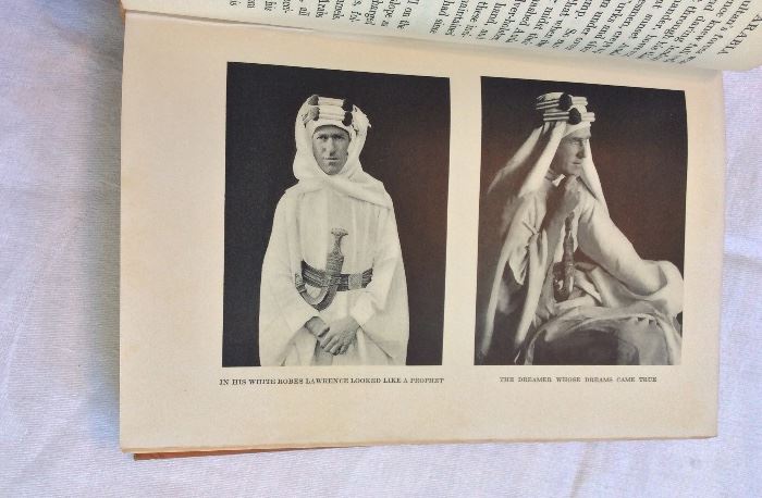 TE Lawrence photographed in his local dress. "In his white robes Lawrence looked like a prophet" and "The dreamer whose dreams came true" (With Lawrence in Arabia, Lowell Thomas, 1924.)