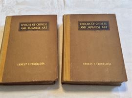 Epochs of Chinese and Japanese Art, Ernest F. Fenollosa, c. 1907, in Two Volumes. Attached to the front endpaper is a poem written by the author. Also, includes a 5 page letter to the owner signed by the author 1907. 