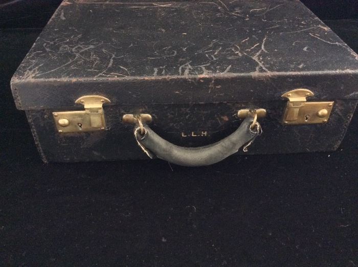 Antique leather Tiffany Travel Vanity Case. 
