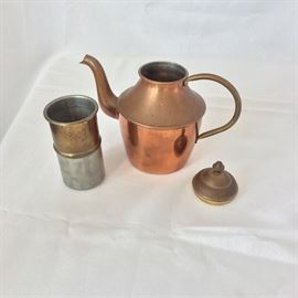 Copper tea pot. 