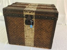 Antique Louis Vuitton Steamer Trunk. 24" W x 20 1/2" H x 16 1/2" D. 