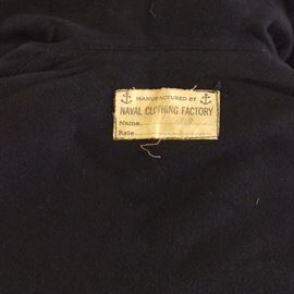WW I uniform label. 