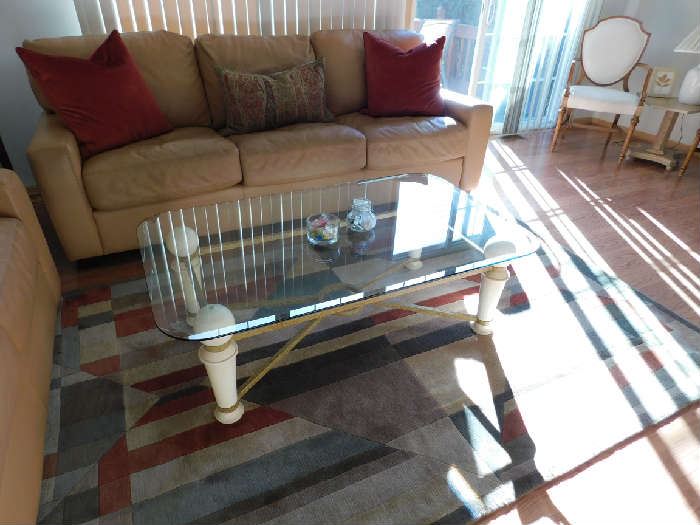 Glass and wood Coffee Table