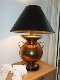 Tall brass lamp