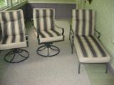 Two desk chairs with matching Chaise lounge chair.