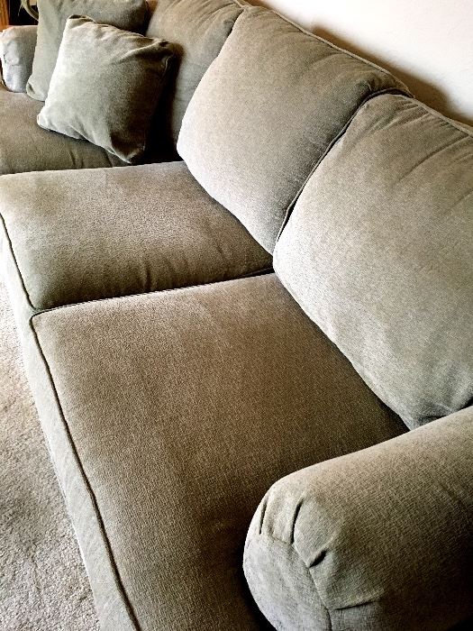 Amazing Sage Green Ethan Allen 3 Cushion Sofa...Like NEW!...