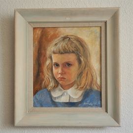 Manuel Acosta portrait - Lisa wasn't happy her mom made her wear the pinafore  - Manuel caught it perfectly!