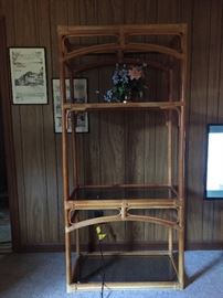 Rattan & Smoked Glass Etagere #2