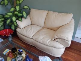 Italian leather loveseat
