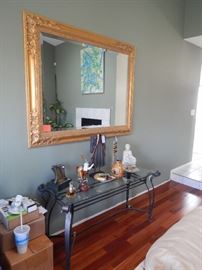 mirror, glass table