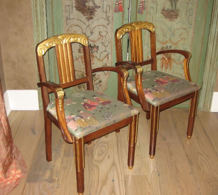 Pair of Antique Gilt Carved Chairs
