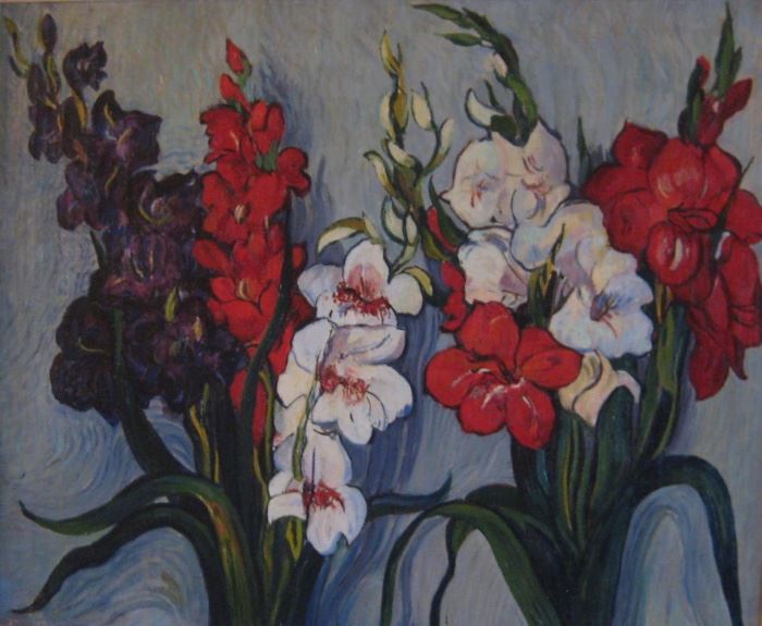 American Modernism Floral Still Life Oil Painting
