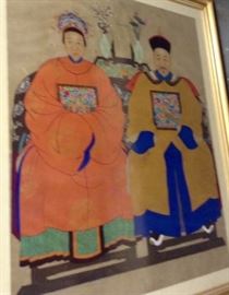 Large Antique Chinese Ancestor Portrait Painting