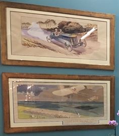 Two of Four French Vintage Posters: Mobility Prints 