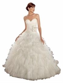 Mori Lee strapless ruffle wedding gown, formal gowns & dress clothes