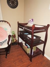 one of two changing tables, Rocker Glider chair