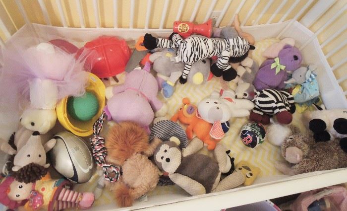 Many stuffed animals - some with extra features 