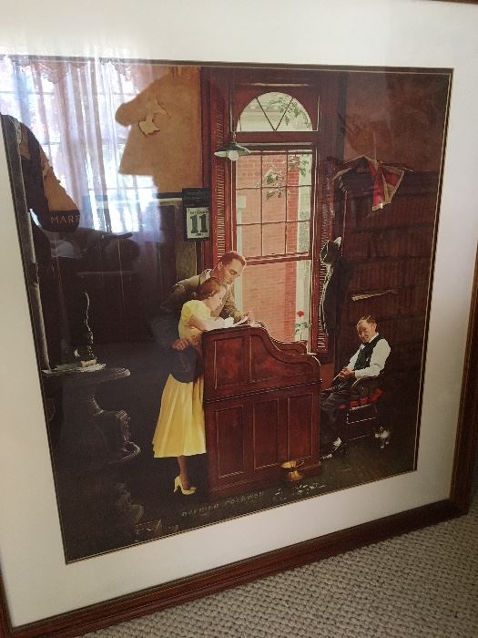 Large framed Norman Rockwell print