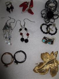 earrings and brooches