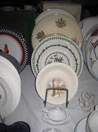 Portmeirmon Passiflora various pieces and other collectible plates.