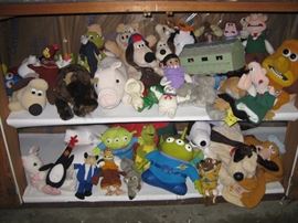 Crazy assortment of Disney and other stuffed animals