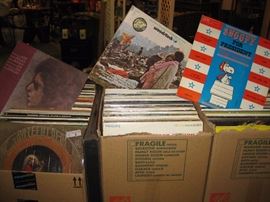3 boxes of vinyl