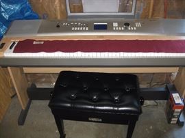 Yamaha YPG-635 88 key piano/keyboard with piano stool 
