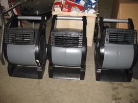 3 Lasko pro performance floor drying fans, plethora of light bulbs