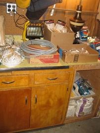 Portable work light, 25' aluminum armored cable 2, sanded grout, Honeywell vacuum cleaner filters 