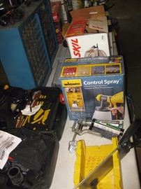 Wagner hand held sprayer, saw set, Black & Decker 3 1/4 planer with carrying case,
