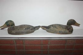 Very old wooden duck decoys.
