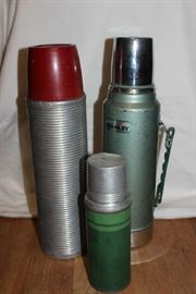 Vintage thermoses.