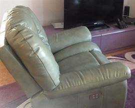 Gray Leather Lazy-Boy Recliner with Electrified $495.00