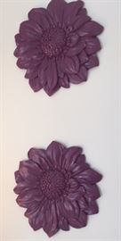 Set of 4 Purple Plastic wall hung Flowers     $35.00set