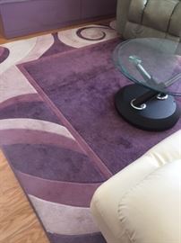 119" X 94" Sculptured Polyester Rug in shades of Purple  $125.00 