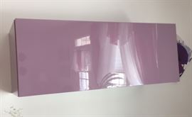 Wall hung laminated Drop Front Cabinet with glass shelf. (part of 2 piece set)