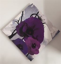 Pair 16" Floral canvas prints                $25.00pair   