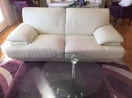 White Leather Italian Style Love Seat 76"wide  $325.00