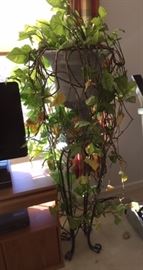 3' Iron Plant Stand with 12" sq Glass Top      $50.00 Live Plant in large plastic Urn                          $45.00