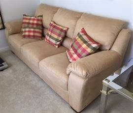 "Sand" color 88" Ultra Suede Sofa                  $250.00