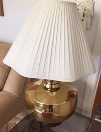 "Chubby" Brass Lamp and shade   $45.00