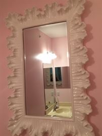 XL Plastic "Ruffle" edged framed Beveled Mirror $75.00  
