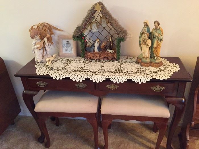 Sideboard with benches and Christmas Decorations