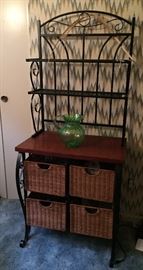 Wrought Iron baker's rack with baskets