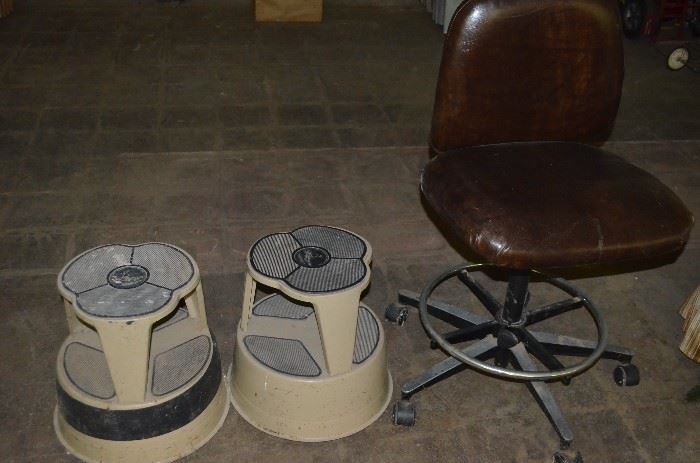 Office Chair and Rolling Stools