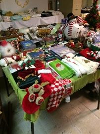 Contemporary Christmas: Stockings, linens, cards, books, tapes, books, CDs